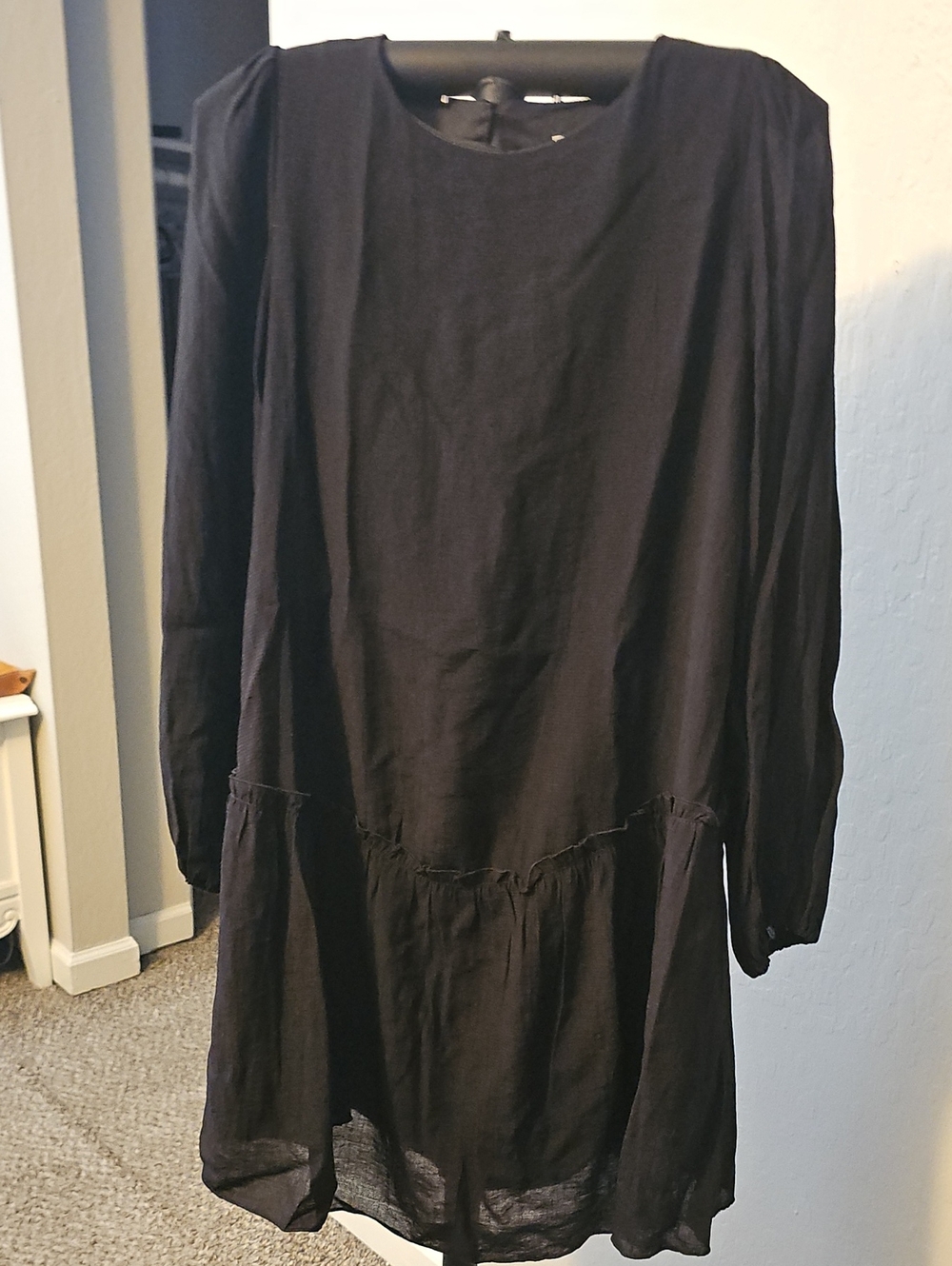 Women's Long Sleeve Black Tunic Dress